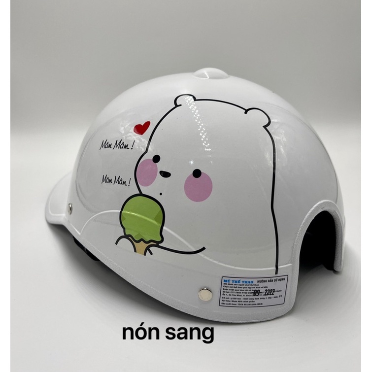 Nón mũ kết bảo hiểm ckc in hình thú cho nữ