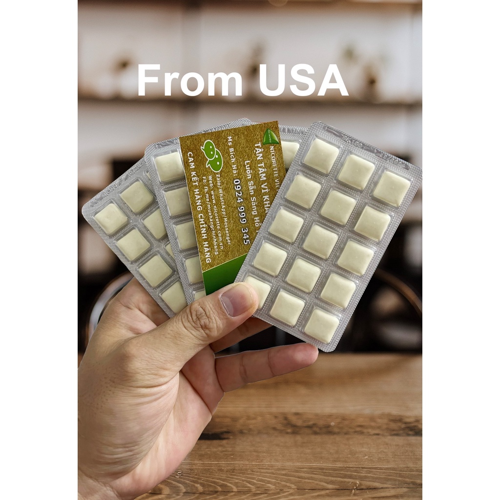 Bán lẻ kẹo cai thuốc lá siêu hiệu quả 4mg Nicorette hàng Mỹ