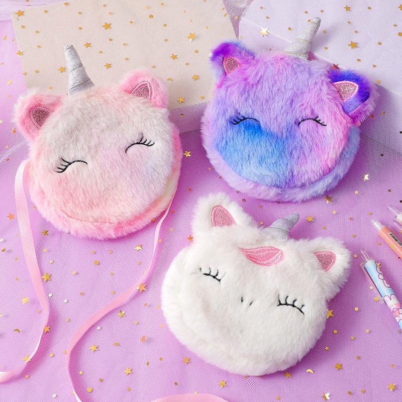 Túi Đeo Vai Hình Kỳ Lân Hoạt Hình Nhồi Bông Đáng Yêu