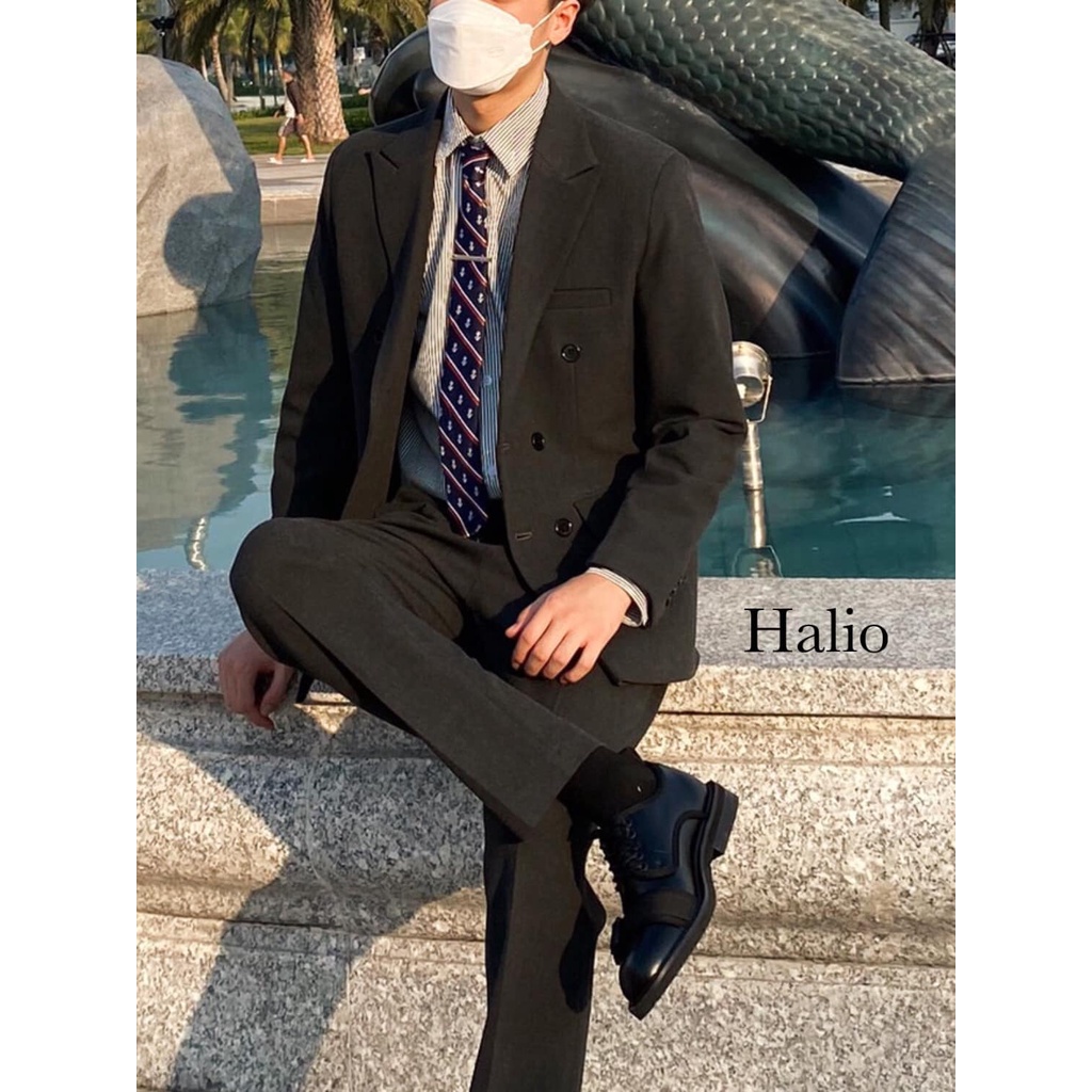 Vest nam Hàn Quốc dáng 6 cúc màu đen trẻ trung lịch lãm-VuHai