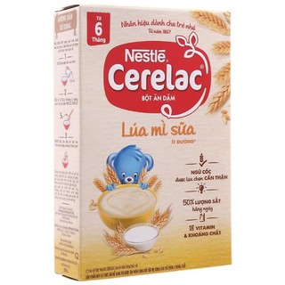 [HSD T12-2023] Bột Ăn Dặm Nestlé Cerelac Lúa Mì Sữa Hộp 200g (Từ 6 Tháng).