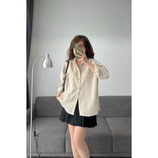 Áo sơ mi nhung tăm loại 1