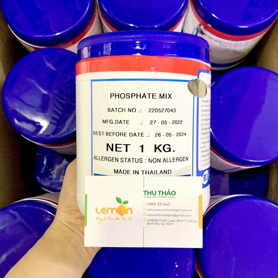 1Kg Phụ gia giòn dai Phosphate Mix Thái Lan nắp xanh chuyên dùng cho giò chả