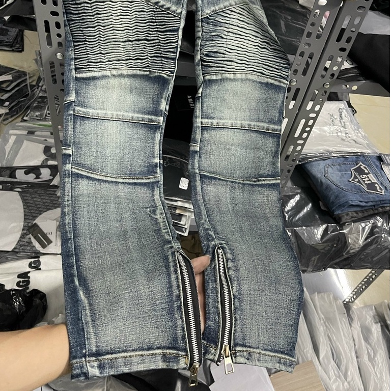 Quần Jeans Batman, Quần Jeans Đính Đá Quần Vá Da ARMI Chất Đẹp Co Dãn 4 Chiều Không Phai Màu
