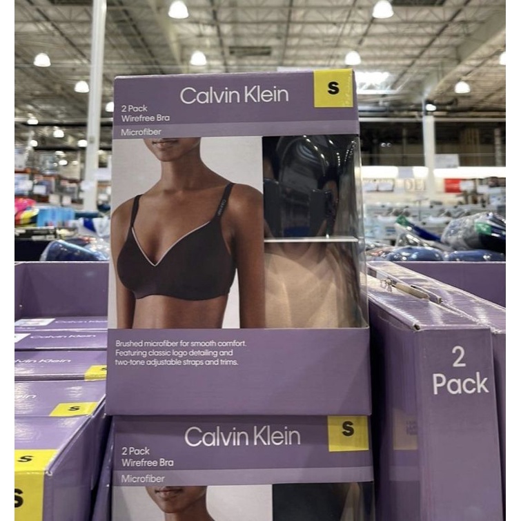 Set 2 Áo Ngực không Gọng Calvin Klein Giặt Máy Thoải Mái, Bền, Không Mất Form