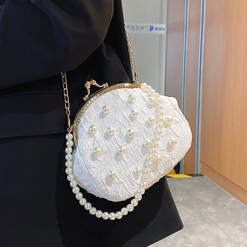 Túi Đeo Chéo Chuỗi Hạt Ngọc Trai Thời Trang Dự Tiệc Cho Nữ