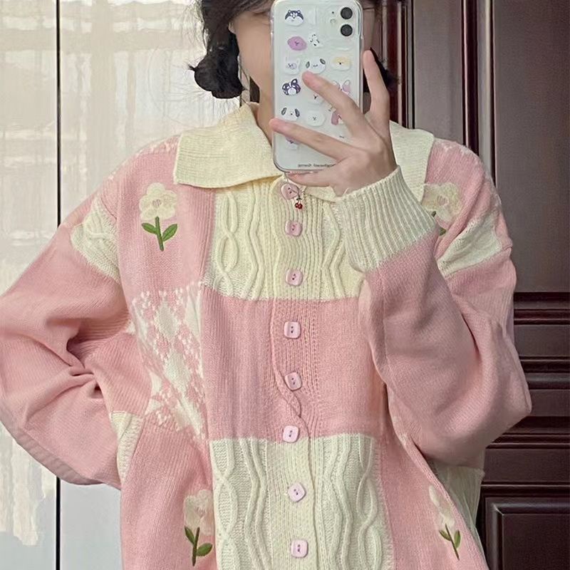 Áo Khoác cardigan Dệt Kim Dáng Rộng Mềm Mại Thời Trang Xuân Thu Phong Cách Hàn Quốc Cho Nữ 6GDE