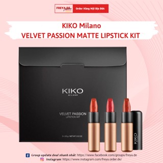[BILL ĐỨC, SALE 45%] Son Kiko Velvet Passion Matte, son lì, bền màu, không gây khô môi - Set 3 thỏi và tách set no box