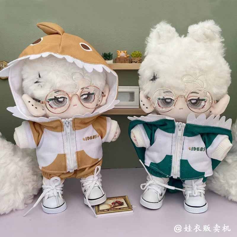 Set Đồ Hai Mảnh Khủng Long Bóng Đèn 20cm 20cm Bằng Vải Cotton Không Gây Kích Ứng Cho Búp Bê