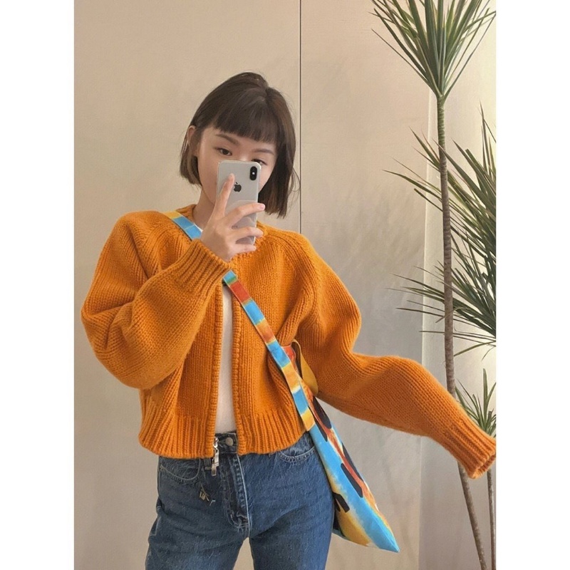 Áo Khoác Cardigan Dệt Kim Dáng Ngắn Phối Khóa Kéo Thời Trang Mùa Thu Mới Cho Nữ