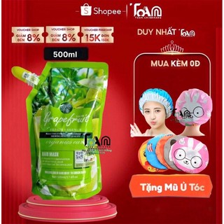 Kem hấp - ủ- xả phục hồi tóc bưởi grapefruit siêu mềm mượt dạng túi 500m