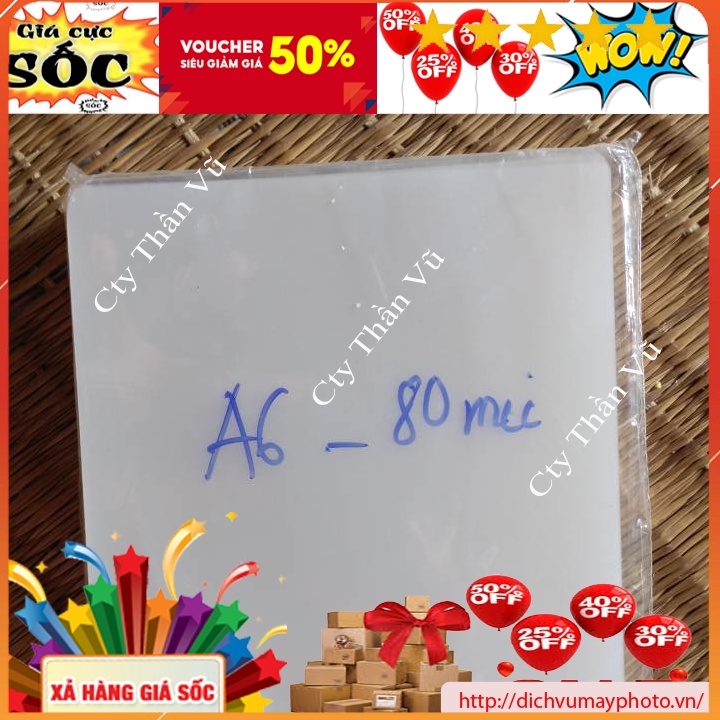 Giấy ép Plastic A6 80 mic giá rẻ bền INECO