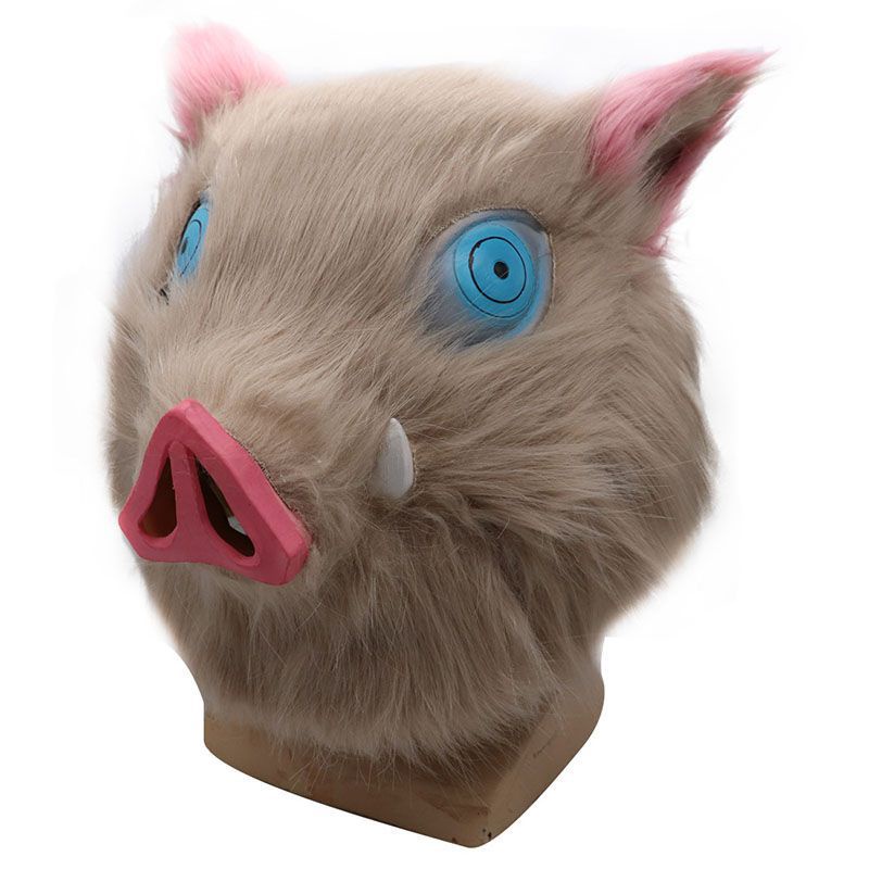 Anime Demon Slayer Kimetsu no Yaiba Hashibira Inosuke Cosplay Costume Pig Mask Helmet Set Adult Halloween Party Carnival Clothes