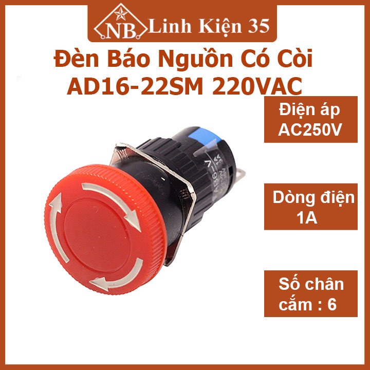 Nút dừng khẩn cấp 16mm LAY16-11ZS 250V, đảm bảo an toàn, giảm thiểu rủi ro