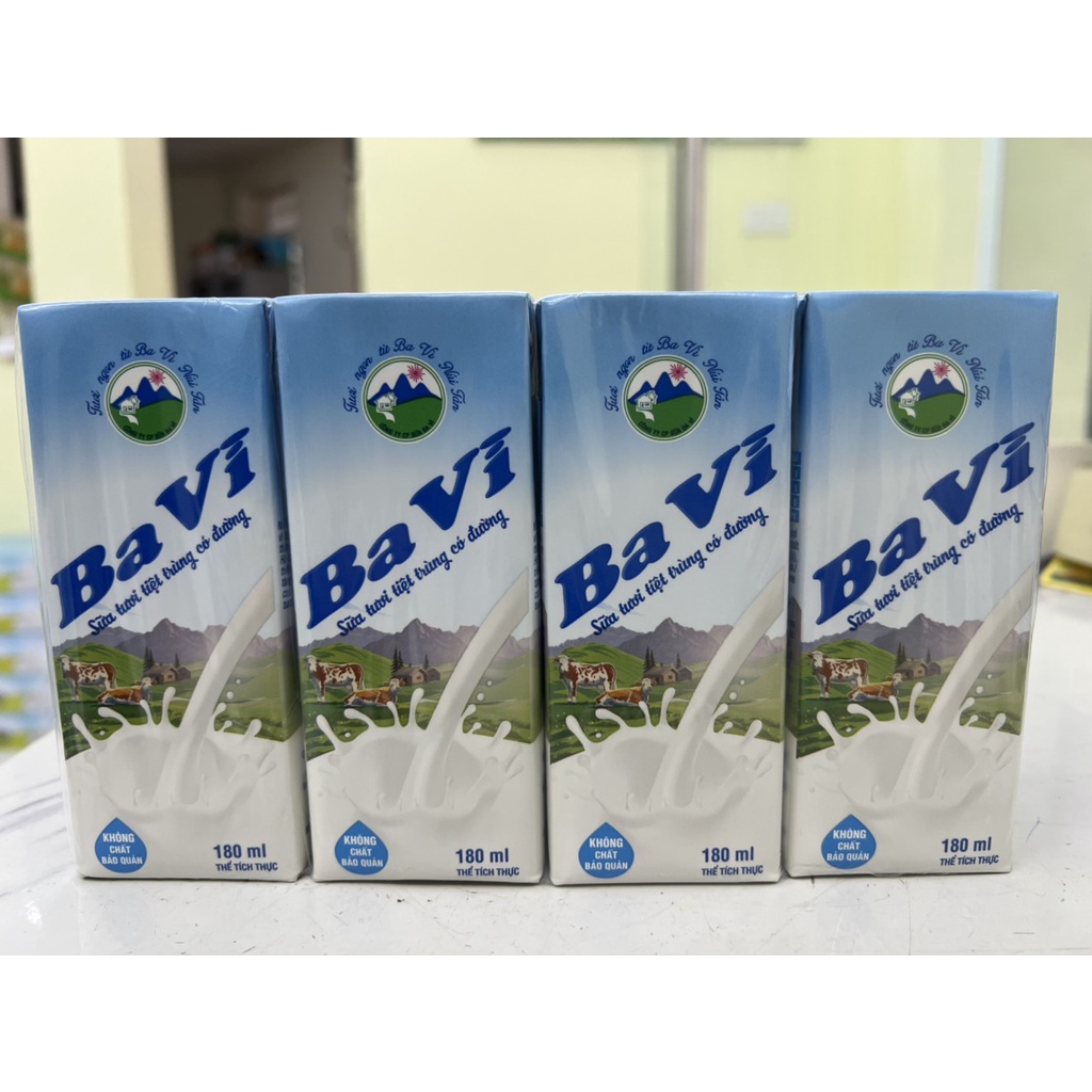 sữa tươi tiệt trùng ba vì có đường 180ml