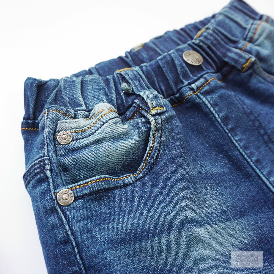 Quần jean bé trai, quần bò bé trai dài ống đứng lưng thun B2kid từ 20kg đến 50kg