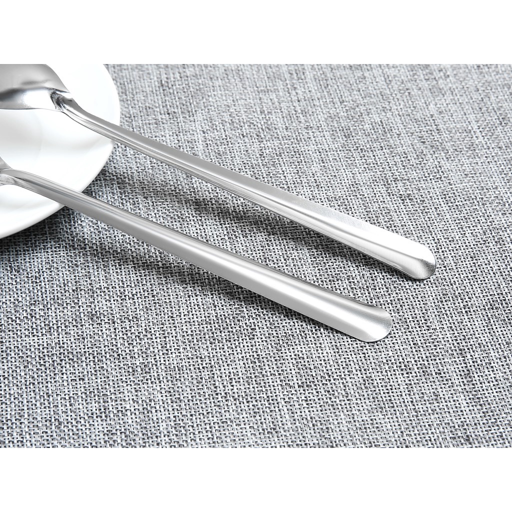Bộ 10 muỗng cà phê đá dài trơn inox cao cấp dài