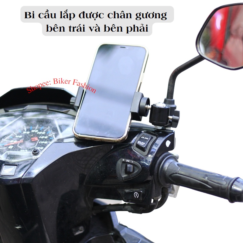 Giá Đỡ Điện Thoại Xe Máy, Kẹp Điện Thoại Bi Cầu Chống Cướp Cực Chắc Chắn
