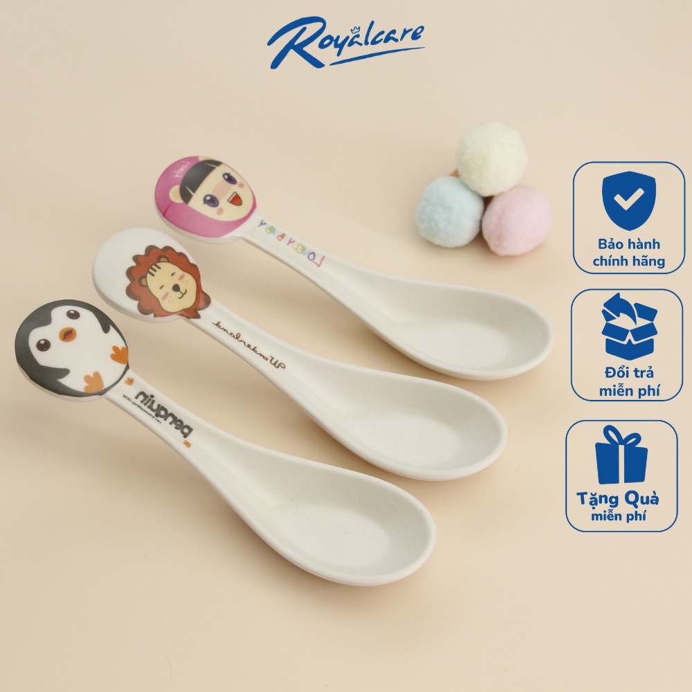 Thìa cán ngắn chất liệu bột tre Bamboo kháng khuẩn D7066 ROYALCARE-  - ăn dặm an toàn cho cho sức khỏe của bé