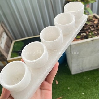 Combo chung nước thờ cúng kèm khay | ly nước cúng để bàn thờ
