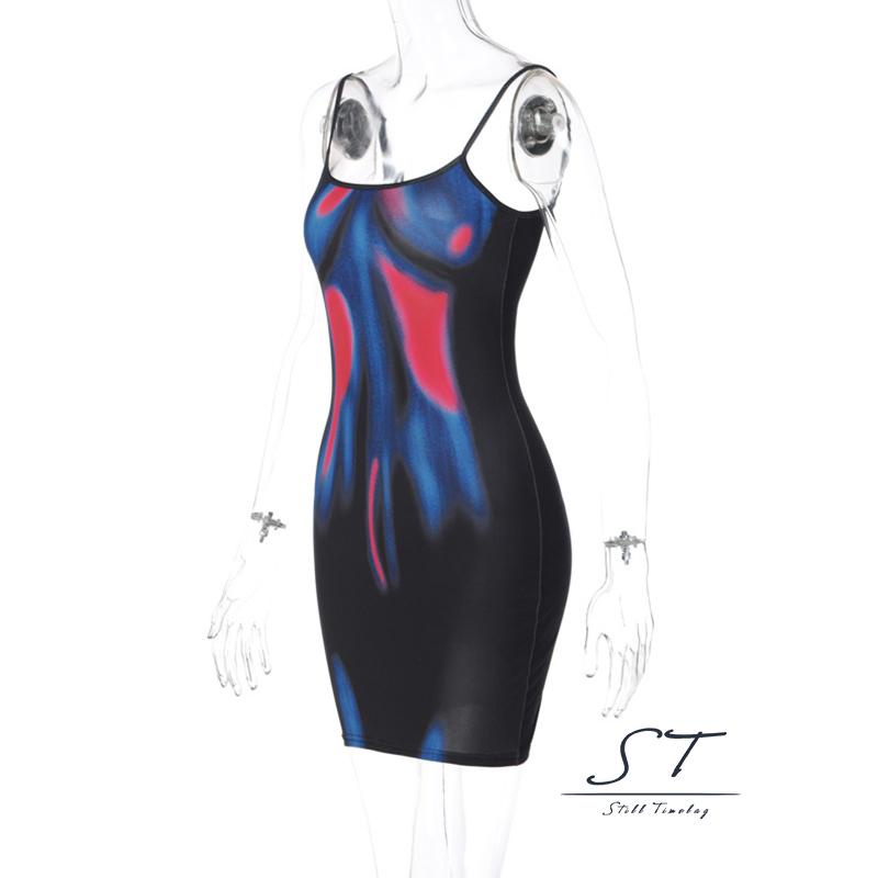 Đầm Hai Dây CY03 Dáng Ôm Màu Nhuộm Thời Trang Mùa Hè Cho Nữ