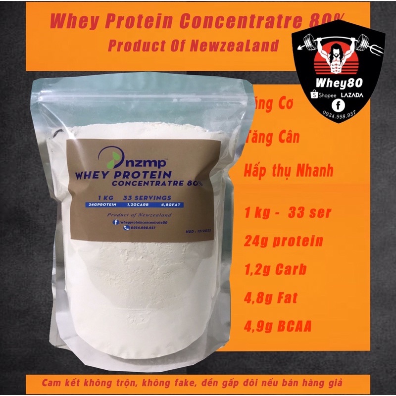 TĂNG CƠ, TĂNG CÂN WHEY 80 NZMP