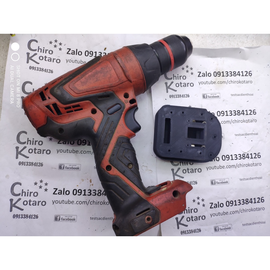Đế chuyển chân pin máy KEYANG 18V sang dùng pin Makita LXT