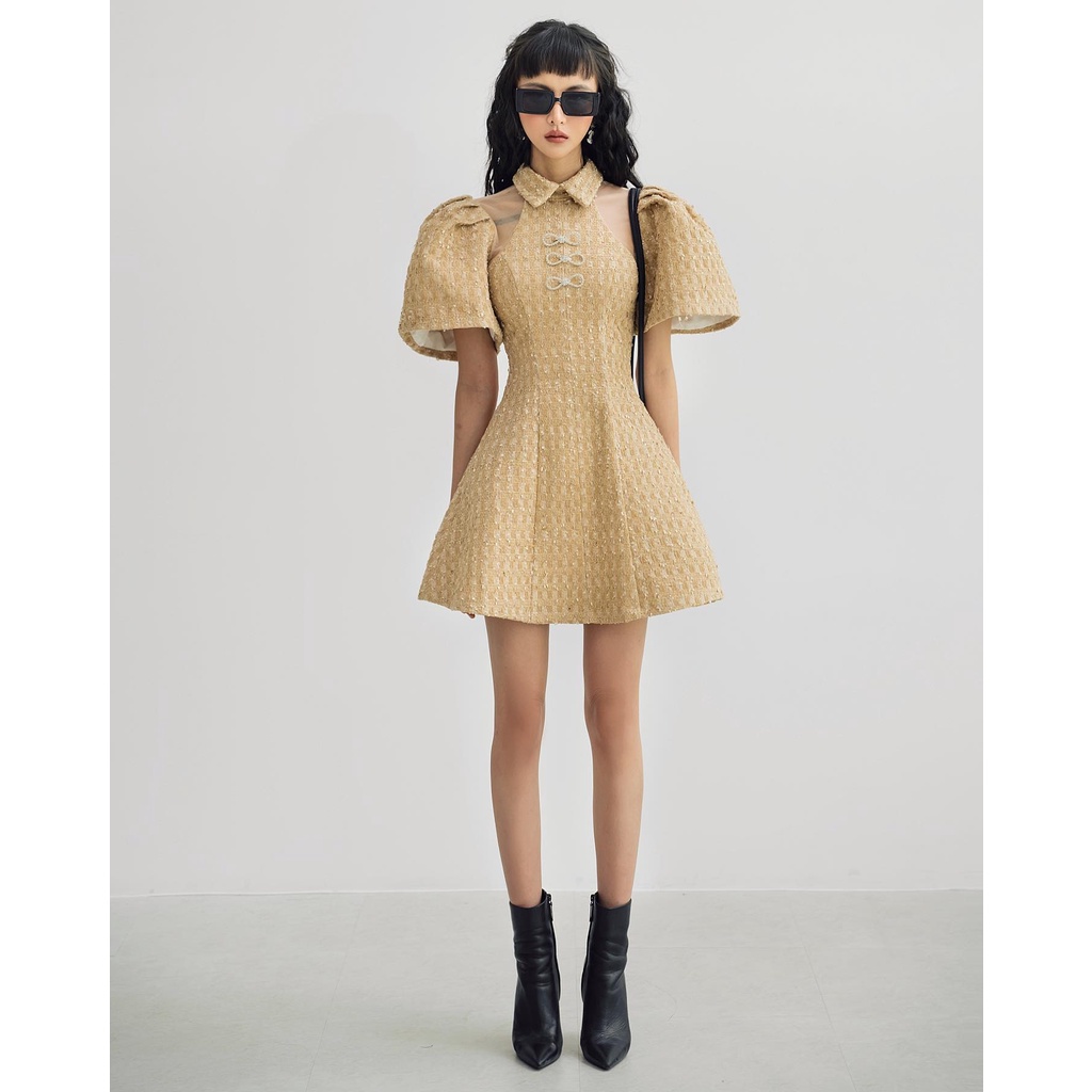 Đầm tay chuông chất liệu tweed Chloe Dress