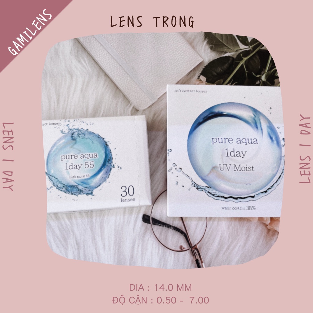 Combo 5 cặp lens trong suốt 1 ngày PURE AQUA