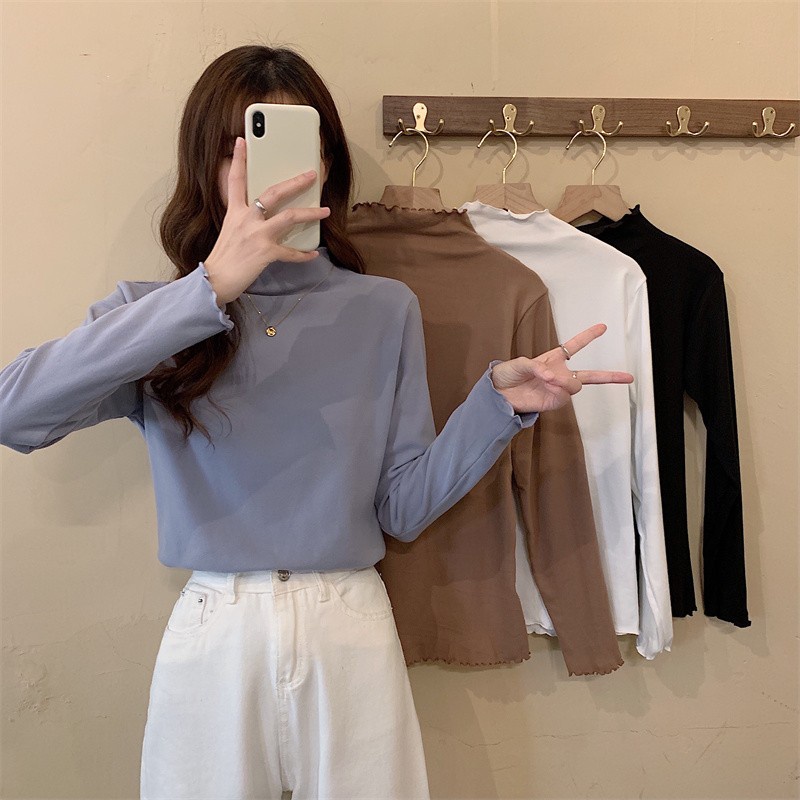 NRVP Áo Thun Nữ Dài Tay Phong Cách Hàn Quốc Mới 2023