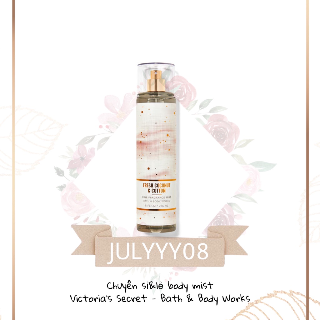 Xịt Thơm Toàn Thân FRESH COCONUT & COTTON Mist +jɥȽÿ08+