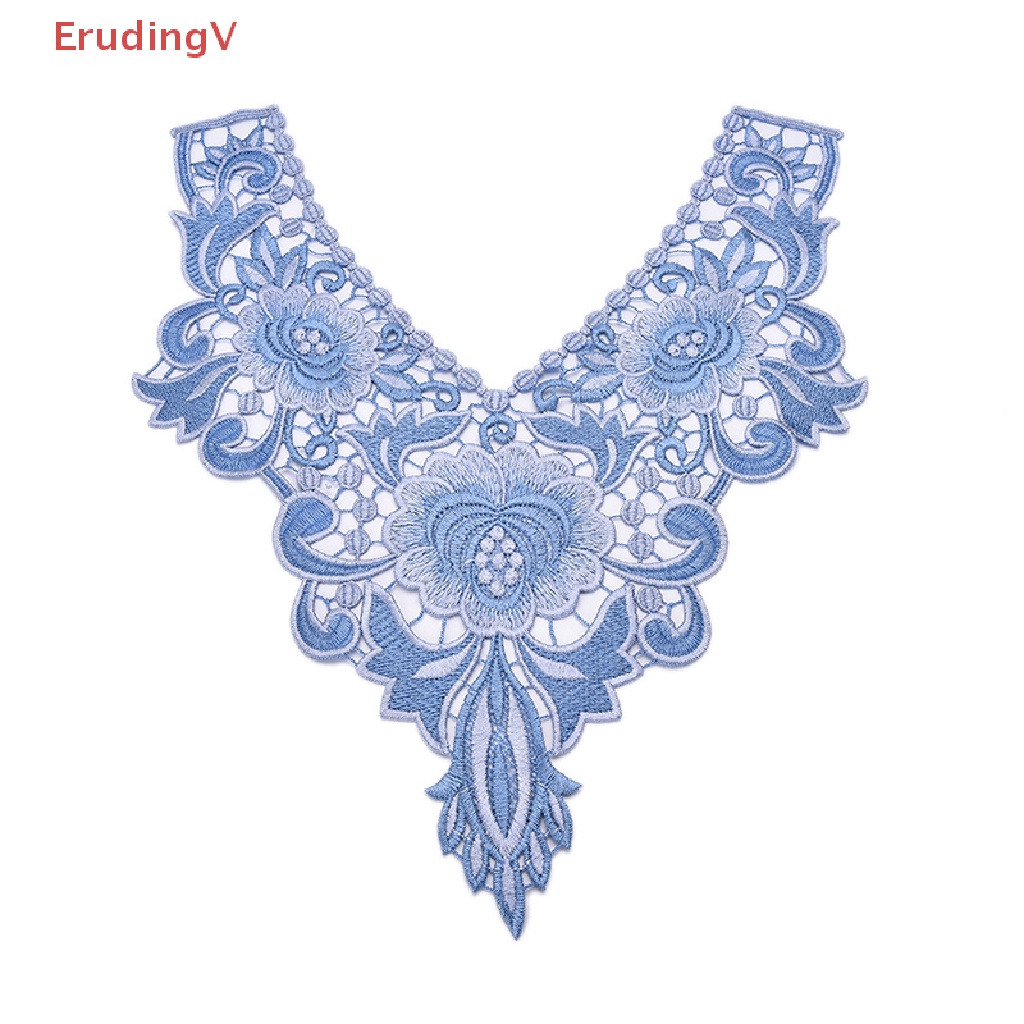 1 Miếng Vá Viền Cổ Áo Bằng Ren Thêu Hoa Xinh Xắn