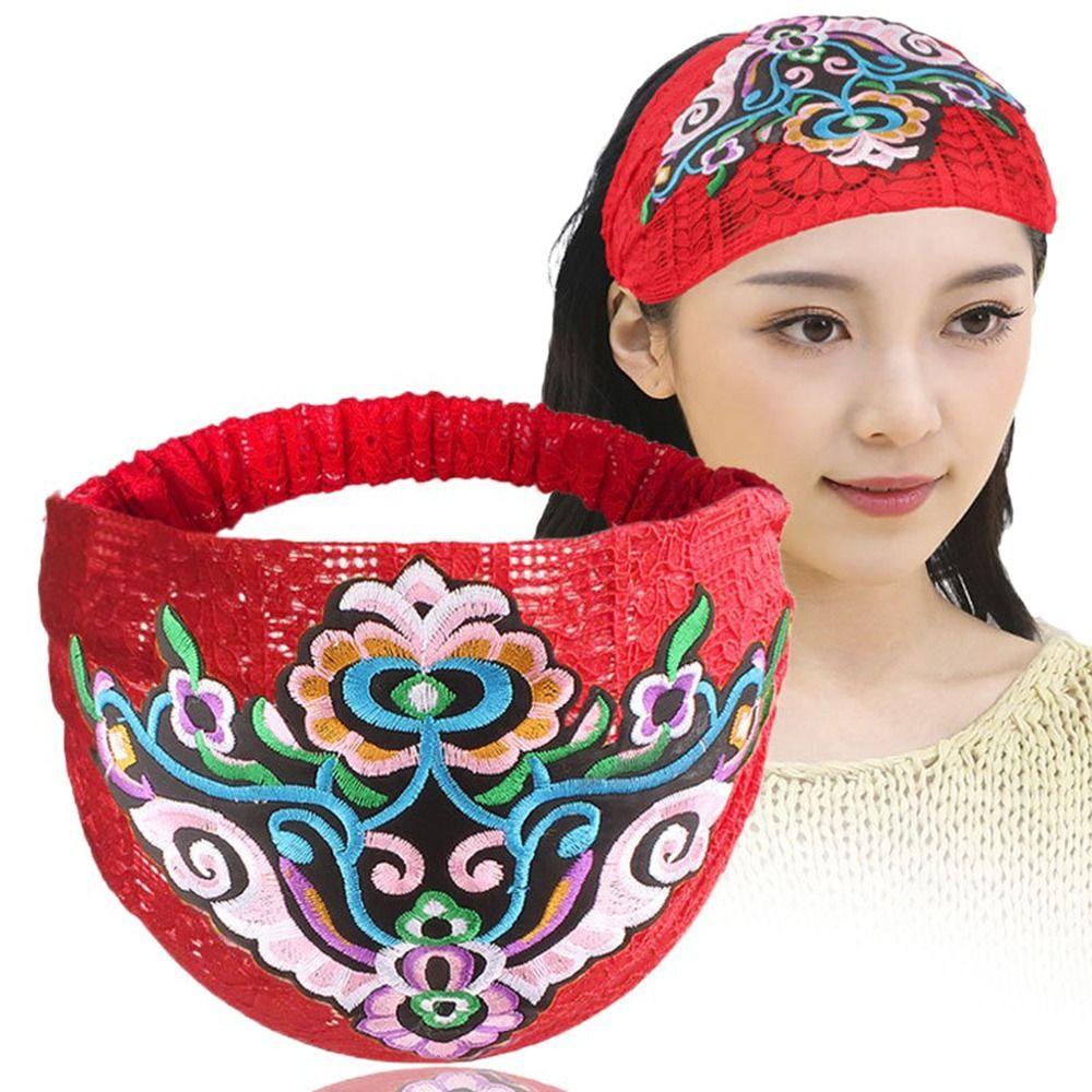 ANEMONE Băng Đô Ren Bản Rộng Thêu Hoa Xinh Xắn Dành Cho Nữ