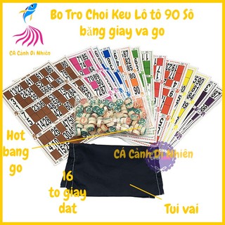 Trò chơi kêu Lô Tô 90 số bằng giấy và gỗ - Cờ lô tô 16 giấy đặt loto gỗ