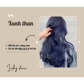 Combo Thuốc nhuộm tóc XANH THAN - Kèm oxy trợ nhuộm - Lên màu chuẩn - Lashystore, Lashy store
