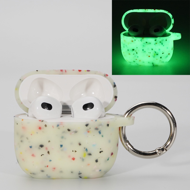 Vỏ Bọc Tai Nghe AirPods 1/2/3/Pro/Pro 2 Case Sillcon Dẻo Dạ Quang Vân Đá Thạch Anh Kèm Móc Ốp Bảo Vệ - Minh An Saigon