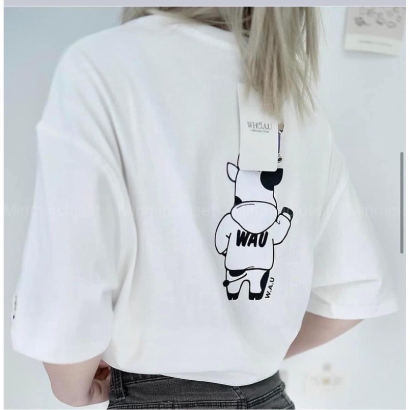 Áo phông bò sữa hãng WHOAU AUTHENTIC size M