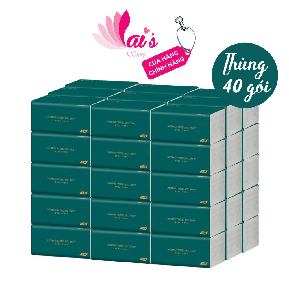 Thùng 40 Gói Giấy Ăn LaiYa 4 Lớp 240 Tờ Khổ 120x175mm Siêu Dai, Thấm Nước Không Rách, Lau Mặt, Thấm Dầu Nội Địa Trung