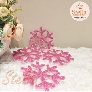 Set 5 bông tuyết kim tuyến nhiều màu trang trí Giáng sinh Stella party
