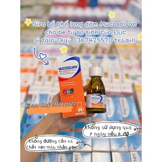 Siro ho long đờm Mucosolvan cho bé từ sơ sinh