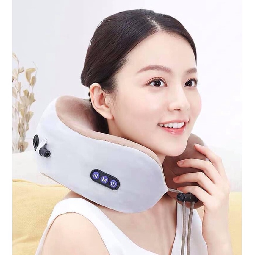 Gối Massage, Máy Massage Cổ Hồng Ngoại Cao Cấp Giảm Đau Nhức Vai Gáy, Đau Lưng, Mỏi Cổ