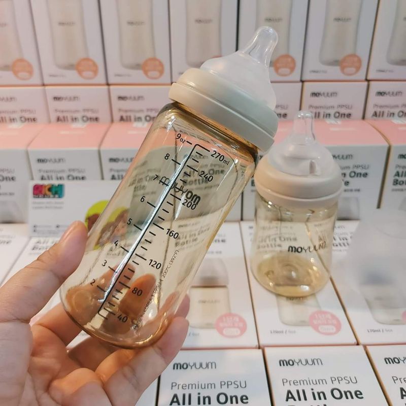 [Tặng tay cầm]BÌNH SỮA MOYUUM 270ML NỘI ĐỊA HÀN