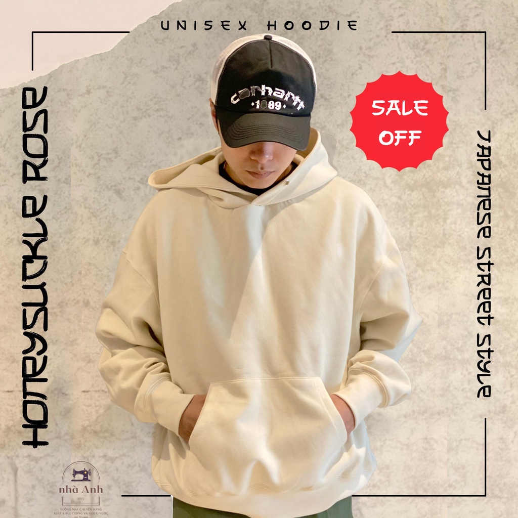 Áo hoodie unisex oversize thương hiệu Nhật Bản chất vải nhập cao cấp