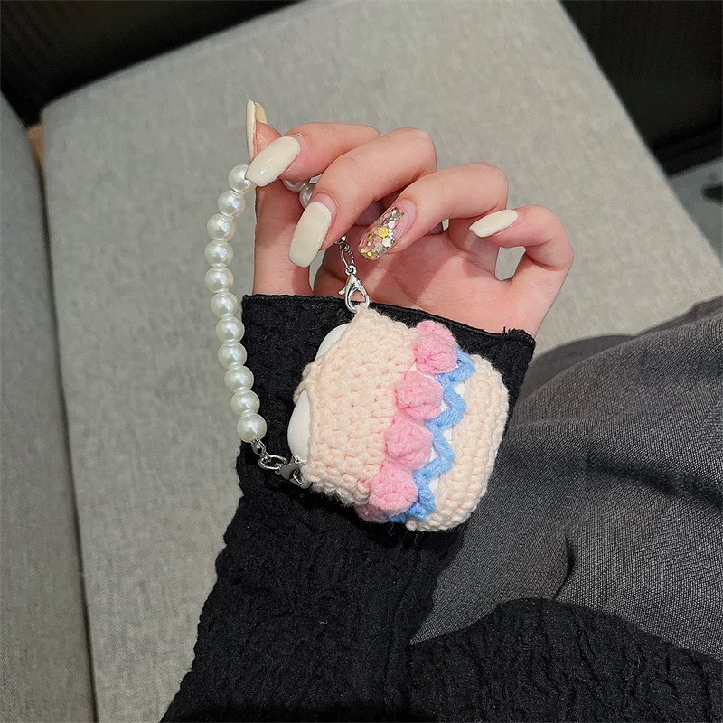 Vỏ Bảo Vệ Hộp Sạc Tai Nghe airpods pro2 2022 new airpods 1 2 3 pro Hình Bông Hoa Bằng Lông Nhung Có Dây Đeo