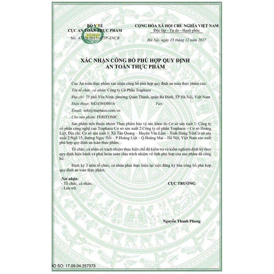 FERITONIC - dành cho người THIẾU MÁU DO SẮT