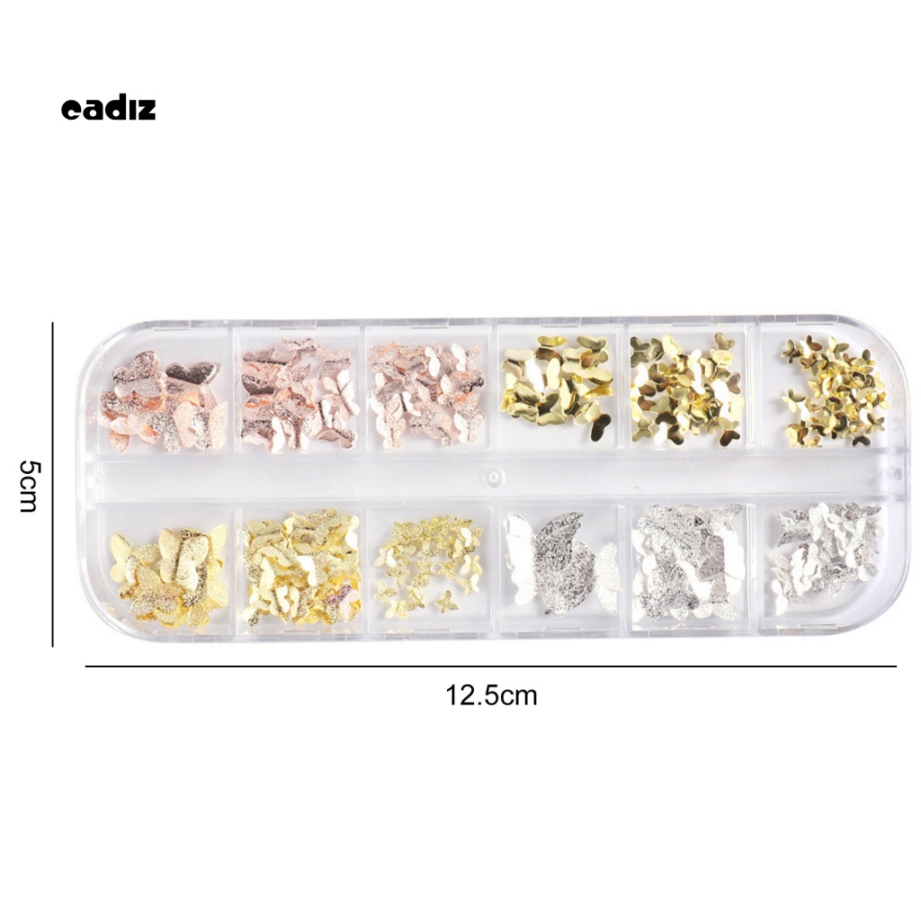 1 Hộp Phụ Kiện Trang Trí Móng Tay Hình Bướm 3D DIY