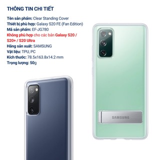 [Chính hãng] Ốp Clear Standing Cover dành cho Galaxy S20 FE (Fan Edition)
