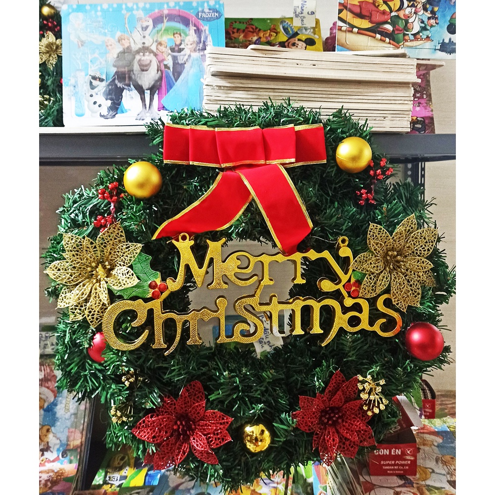 Vòng Nguyệt Quế 30 40 50 Cm Trang Trí Giáng Sinh Cao Cấp - Vòng Trang Trí Noel Tiệc Cưới Sinh Nhật