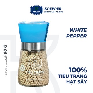 Tiêu trắng - tiêu sọ K Pepper 90g kèm cối xay tiêu cầm tay