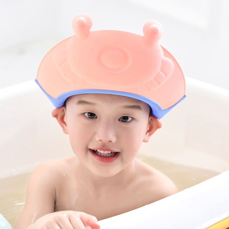 Mũ gội đầu cho bé viền silicon cao cấp,mũ tắm chắn nước cho bé giúp chống cay mắt hình heo Bí Ngô Store